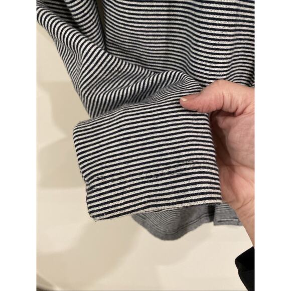 Roxy The Cuddle jacket Women’s Medium Hooded Peacoat Navy White Striped Nautical - Picture 4 of 9